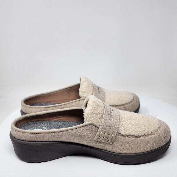 Bzees Georgia Mule Penny Loafer Women 10M Pink & Ivory Faux Fur Slip-on 9909198 - Picture 8 of 12